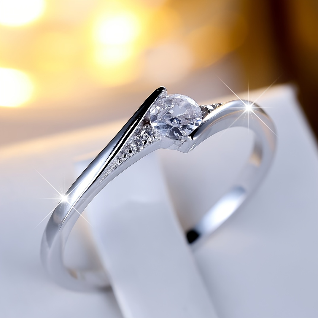 S925 Sterling Silver CZ Ring in Gift Box